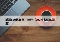涟源seo优化推广软件（seo排名优化资源）