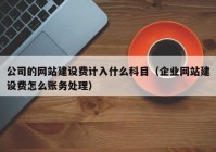 公司的网站建设费计入什么科目（企业网站建设费怎么账务处理）