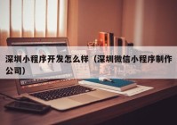深圳小程序开发怎么样（深圳微信小程序制作公司）
