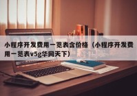 小程序开发费用一览表含价格（小程序开发费用一览表v5g华网天下）