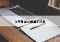 关于鞍山seo优化的信息