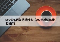 seo优化网站快速排名（seo网站优化排名推广）